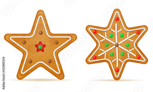 christmas gingerbread cookies for new year's holiday celebration vector illustration