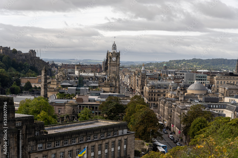 view from Calton hill located east of Edinburgh's New Town