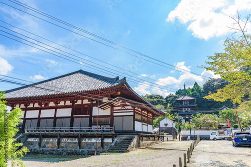 NARA  JAPAN - SEP 14  2022  Hondo or Mandara-do  Main Mandala Hall  of the Taima-dera Temple  National Treasure of Japan  in Katsuragi City  Nara Prefecture  Japan.