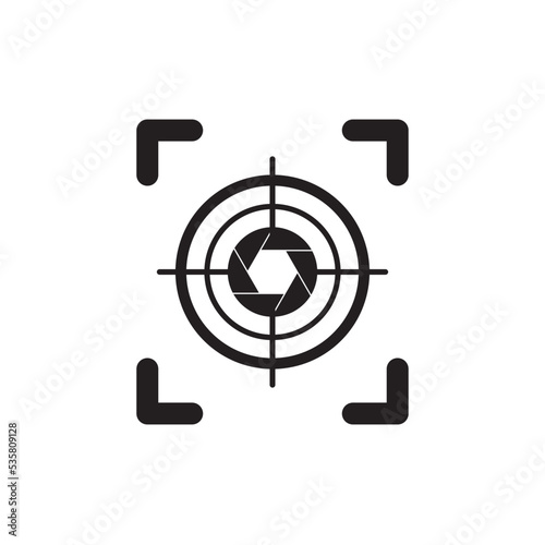 Focus Target Camera Icon Vector Logo Template Illustration Design