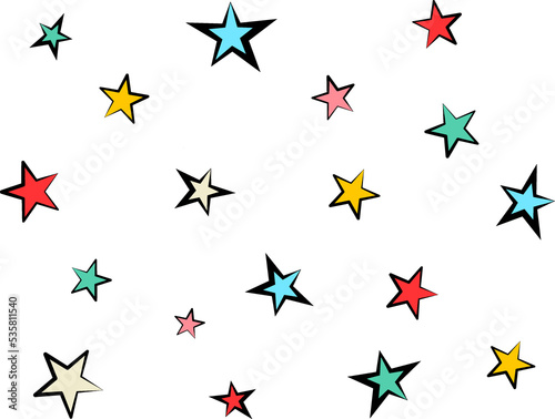 Stars icons pop art style on a white background