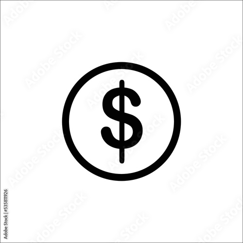 Simple dollar coin icon Money vector Cash dollar coin icon