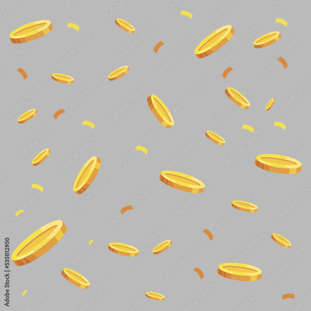 Dollar coins fall. money. investment concept. splash blur effect Dollar coins fall. money. investment concept. splash blur effect