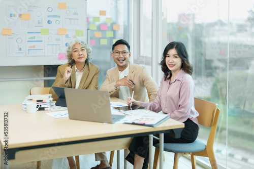 Asian entrepreneurs and business people meeting in a conference room in business planning  financial budget and investment risk assessment to analyze customer groups to increase company growth