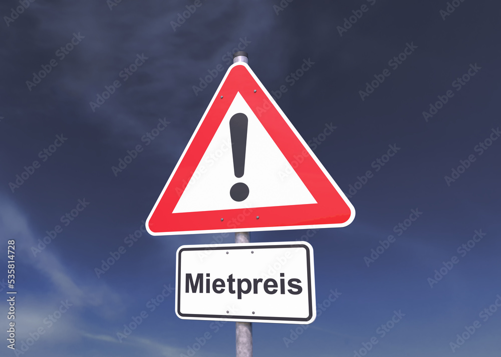 3d Illustation - Achtung - Mietpreis - Himmel - Wolken 3d Illustation - Achtung - Mietpreis - Himmel - Wolken