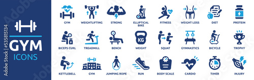 Canvas Print Gym and fitness icon set