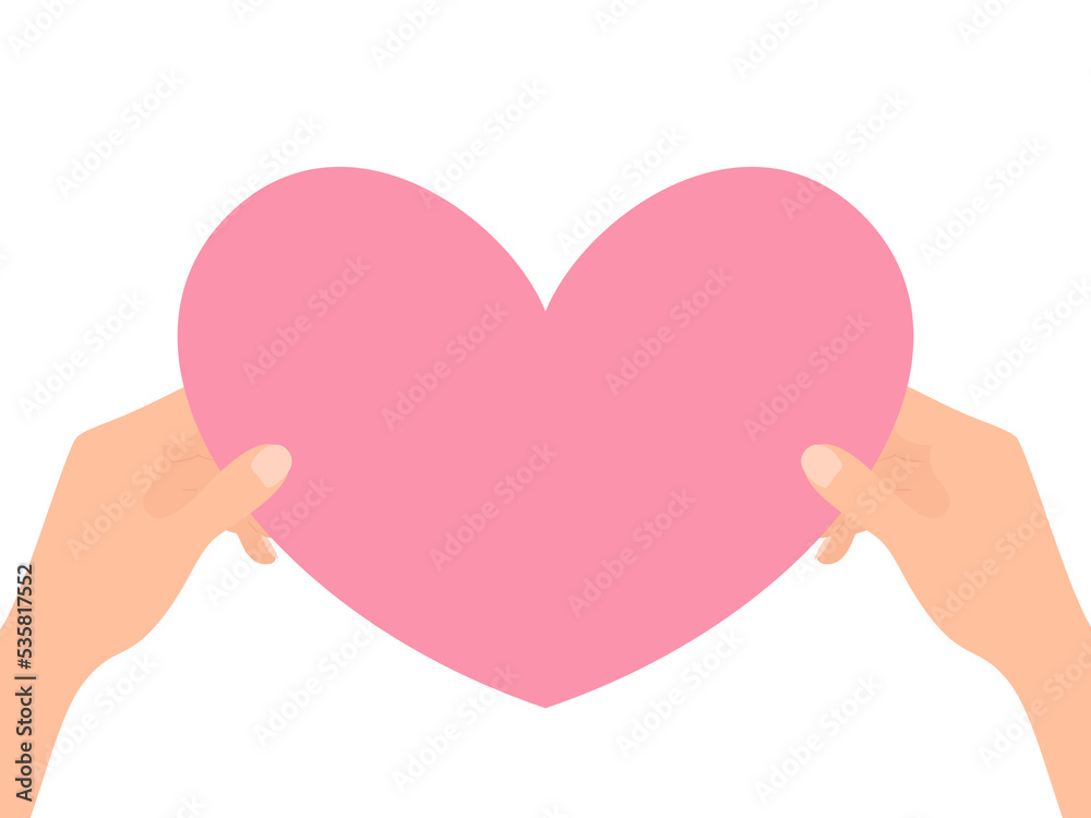 Hands holding heart. Vector illustration in flat style. Hands holding heart. Vector illustration in flat style.