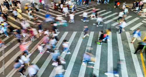 Wallpaper Mural Crowd of people crossing the crosswalk Torontodigital.ca