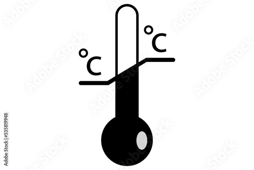 black sign temperature limitation on white background