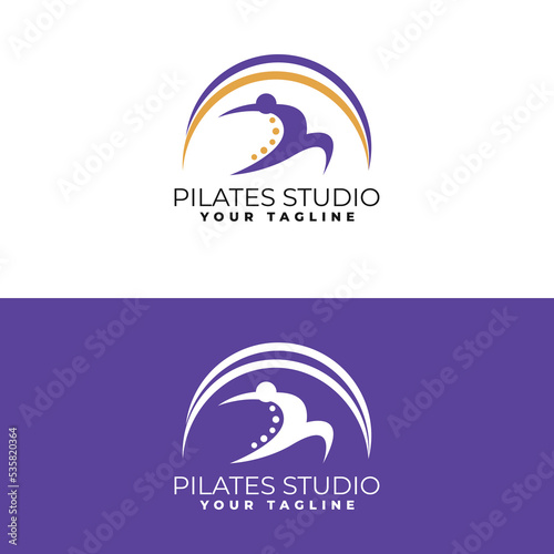 Pilates Studio Logo Vector Illustration