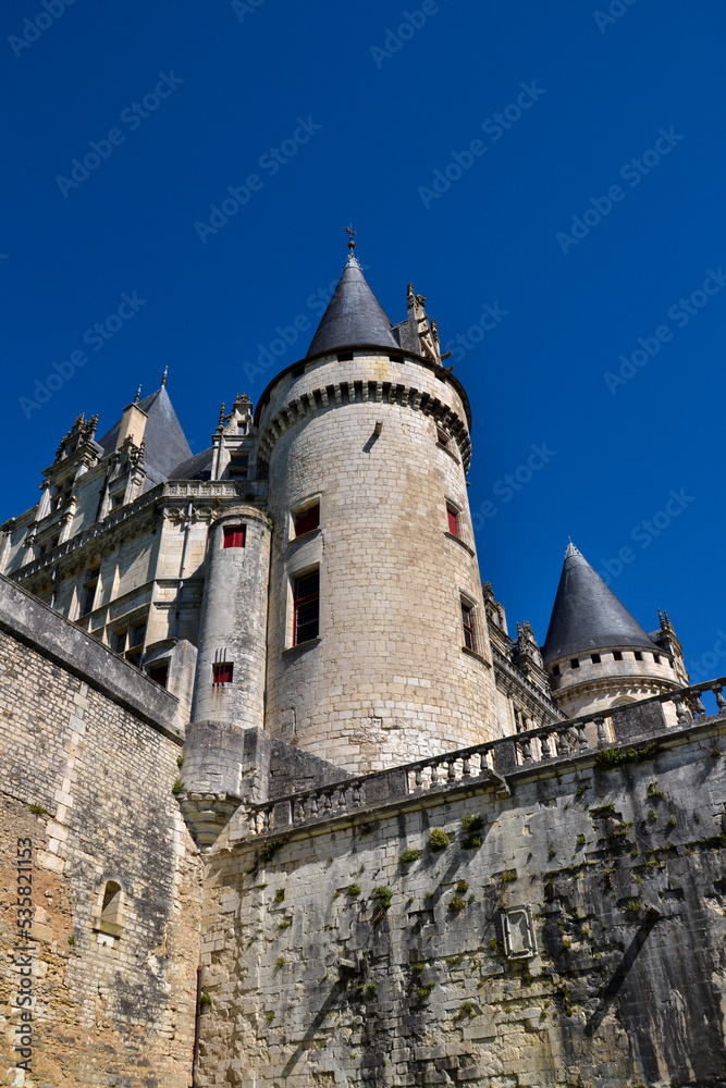 Tower of a french castle (La Rochefoucauld Castle)