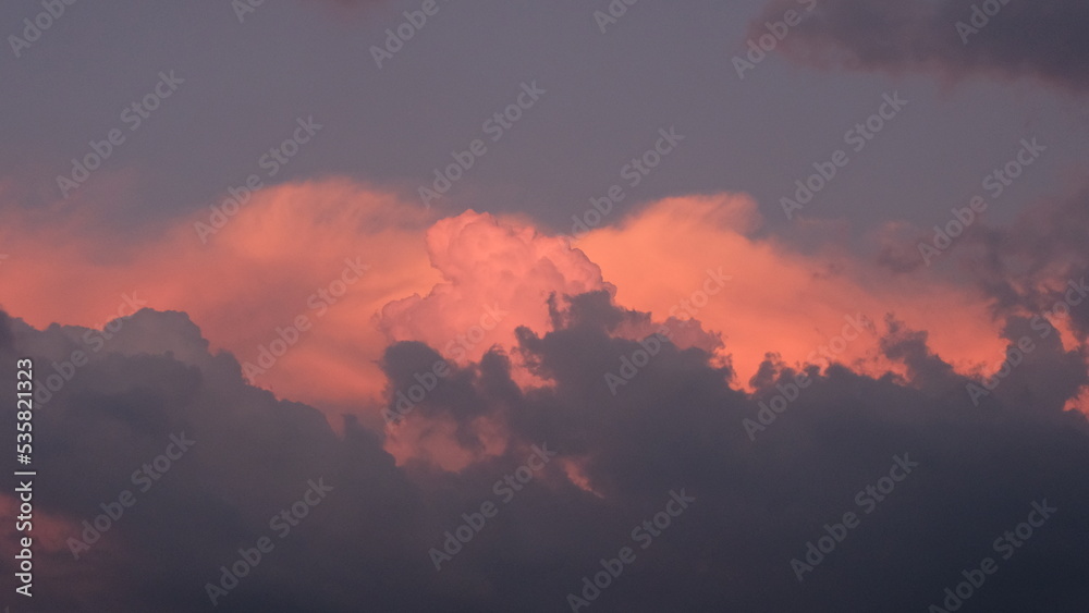 pink fire in the clouds
