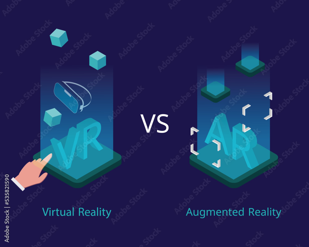 Virtual reality or VR compare to Augmented reality or AR