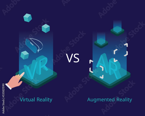 Virtual reality or VR compare to Augmented reality or AR