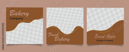 Watercolor bakery shop instagram post
