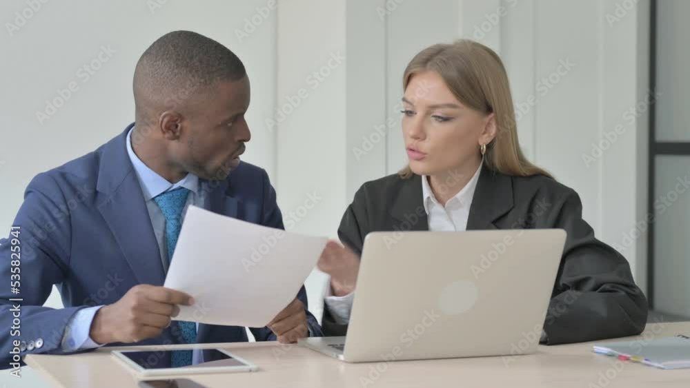 African Businessman Arguing with Businesswoman, Problems African Businessman Arguing with Businesswoman, Problems