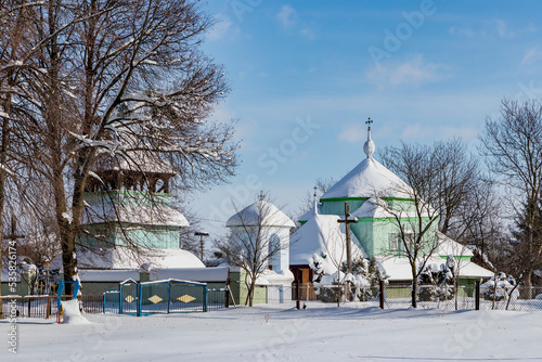 Ukrainian church in winter village