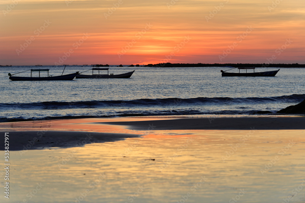 Abends, Fischerdorf, Ngapali Beach, Thandwe, Burma, Birma, Myanmar, Asien
