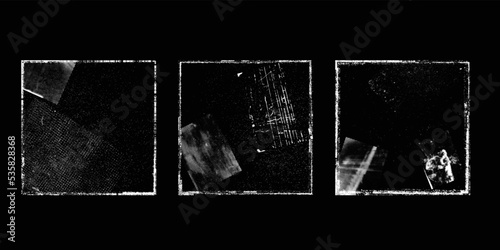 Social media covers with tiny roughen border frames and screen print textures . . grunge style . Post frame stories templates. Layout for promotion .Media banner .Vector 