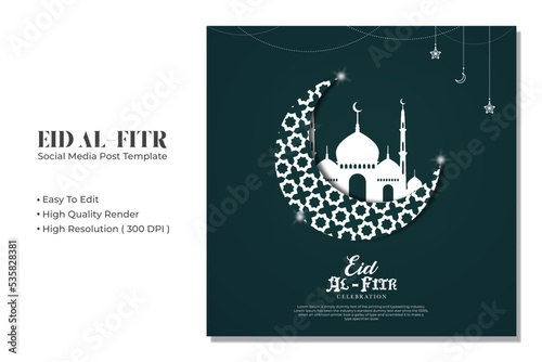 Eid Al Fitr social media post template banners ad
