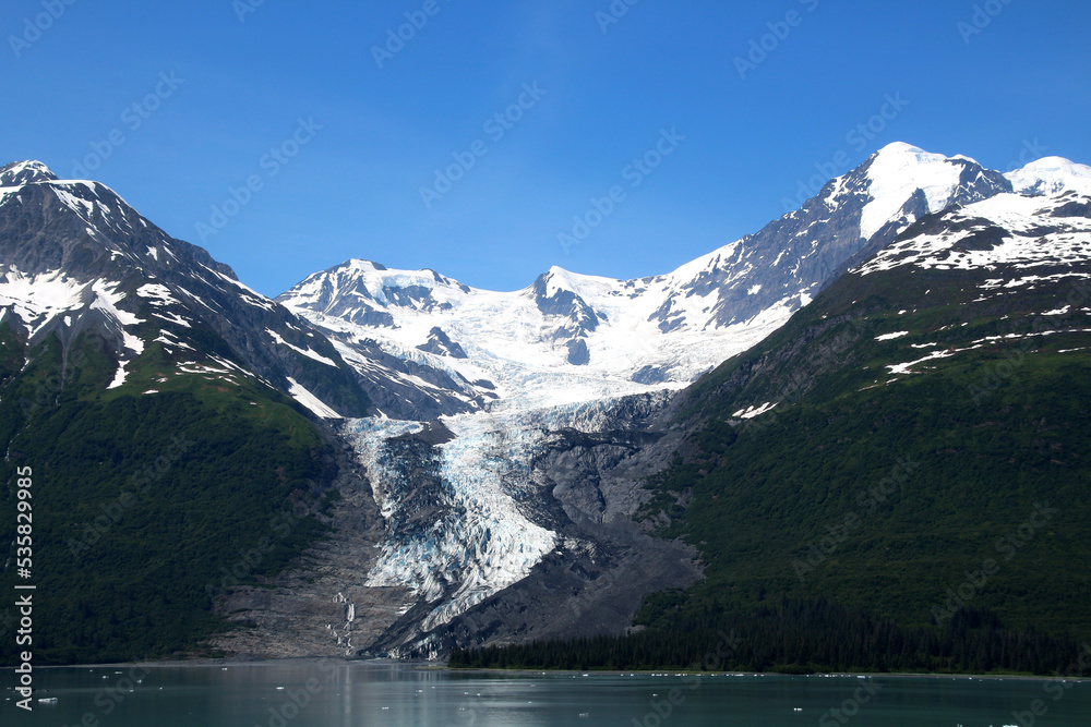 The Bryn Mawr Glacier is a large tidewater glacier in the Alaska's Prince William Sound The Bryn Mawr Glacier is a large tidewater glacier in the Alaska's Prince William Sound