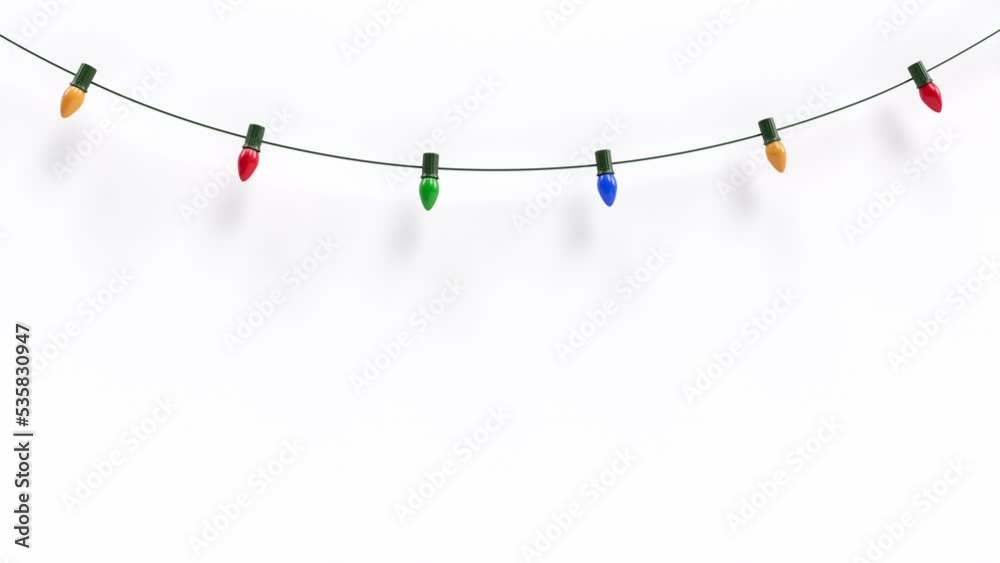 Christmas Lights On White Background With Luma Matte