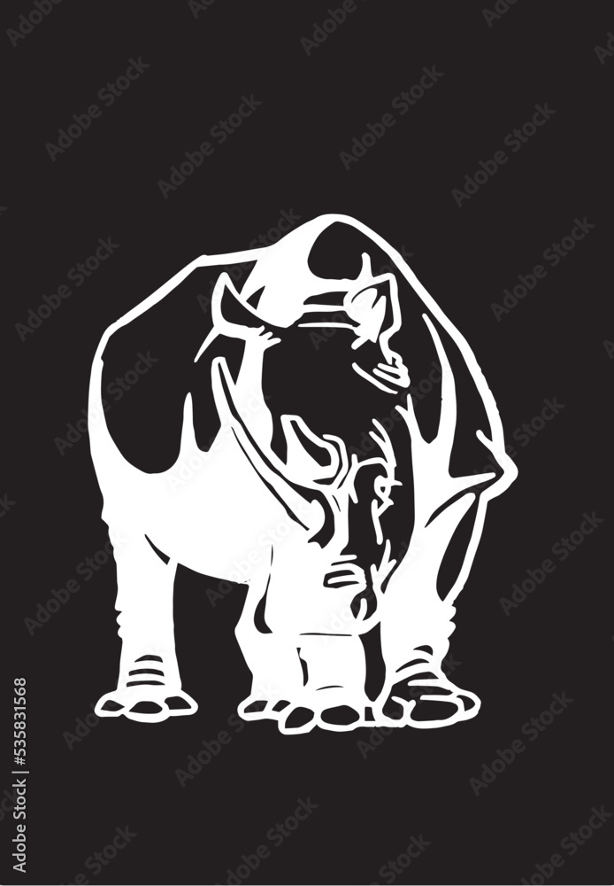 Vector illustration of rhino isolated on black background,african animal
Vector illustration of rhino isolated on black background,african animal