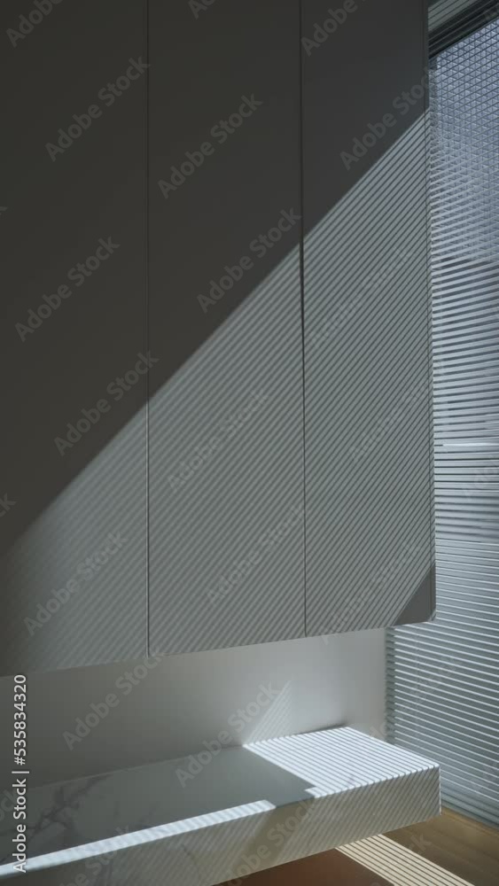 White storage cabinet and electric projection screen for modern home decoration