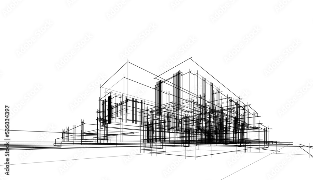 architecture vector 3d illustration