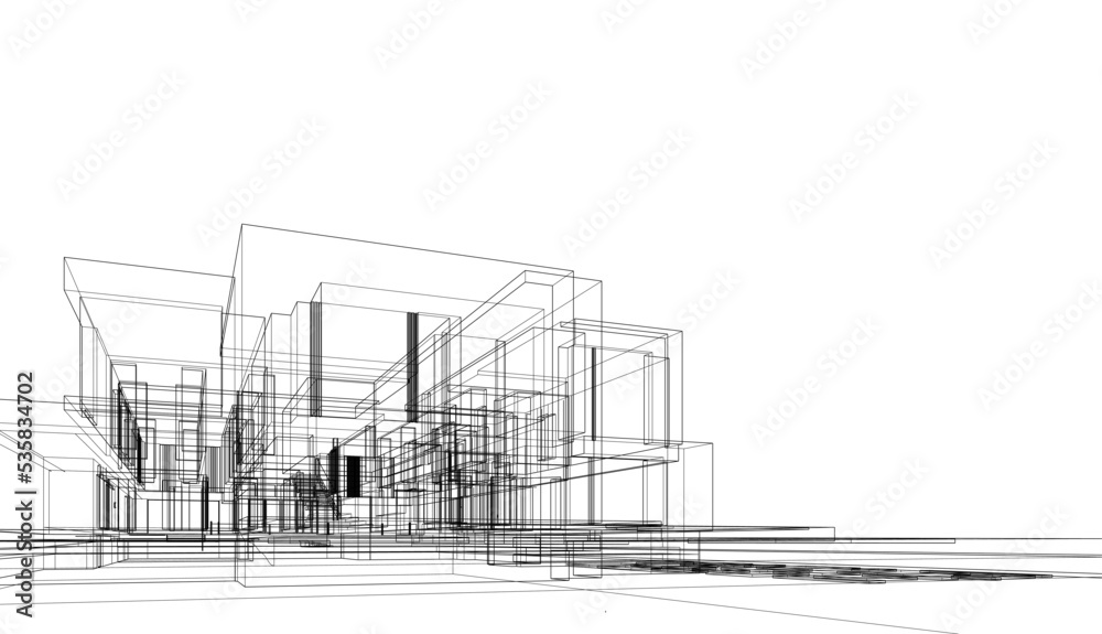 architecture vector 3d illustration