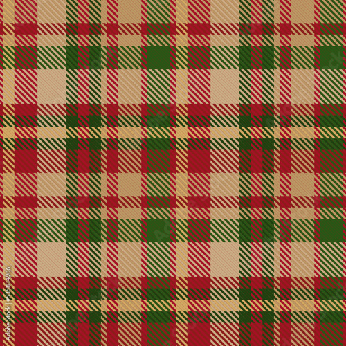 Tartan pattern,Scottish traditional fabric seamless Christmas tone, green and red background