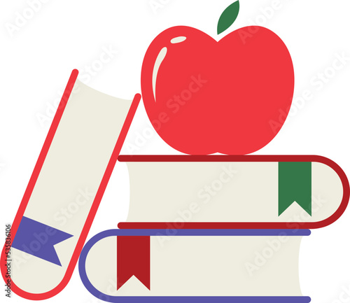 Book And Apple back To School