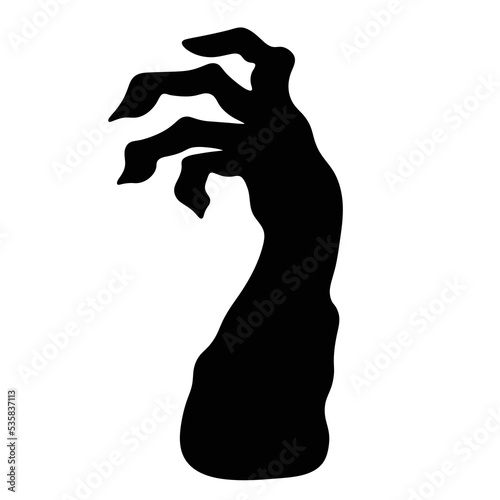 zombie arm icon vector illustration zombie hand shadow for Halloween theme isolated on a white background