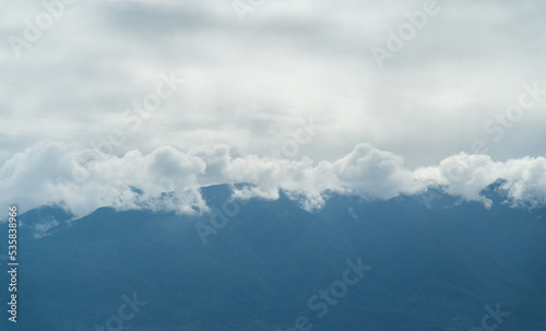 Jade Dragon Snow Mountain covered with fog