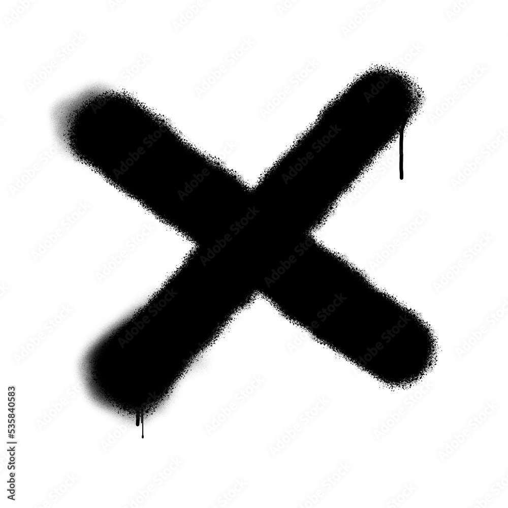 Crossed lines drawn by black spray paint on white background Crossed lines drawn by black spray paint on white background