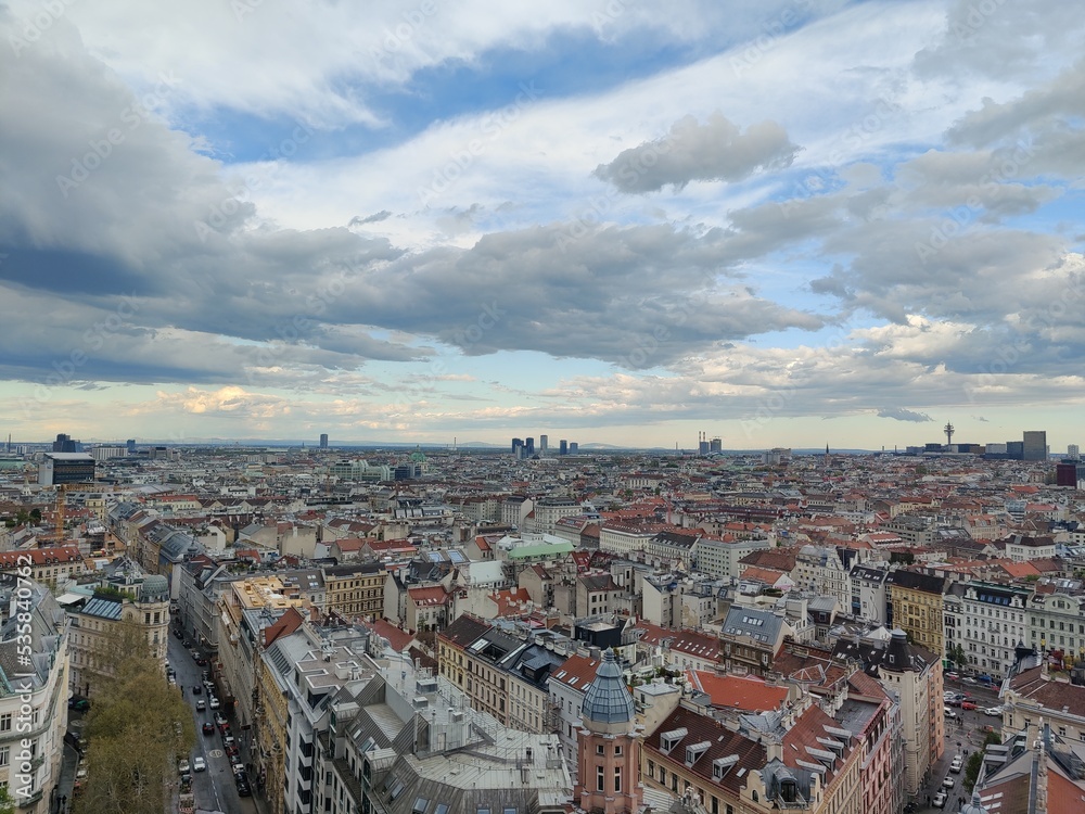 Terrace view over Vienna from the roof of the Haus des Meeres - Aqua Terra Zoo. 