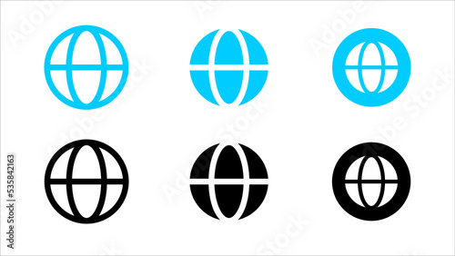 Art illustration icon symbol of website interface with black white logotype web world