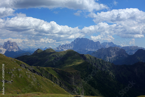 View from Padon mountain range, Dolomites, Italy
