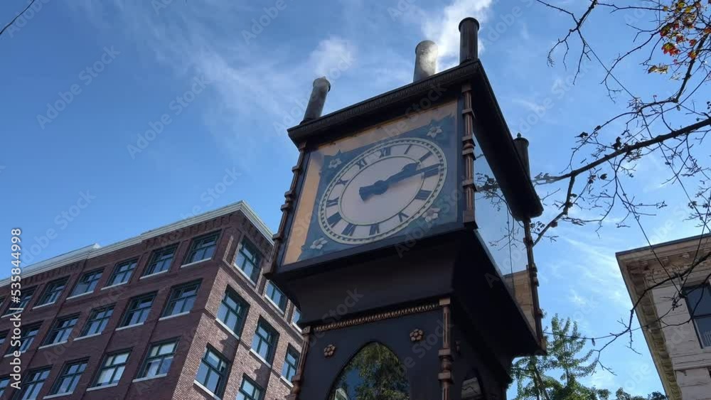 Steam clocks in Vancouver Gastown Steam Clock The camera is slowly