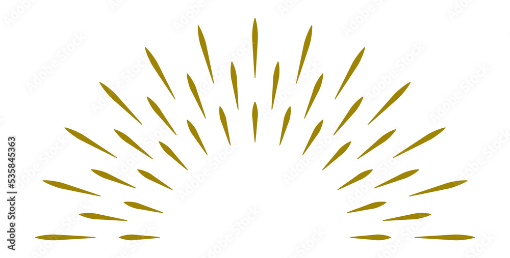 Half circle explosion. Radial light rays. Golden badge Half circle explosion. Radial light rays. Golden badge