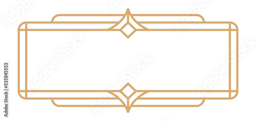 Vintage decorative label with golden borders in art deco style