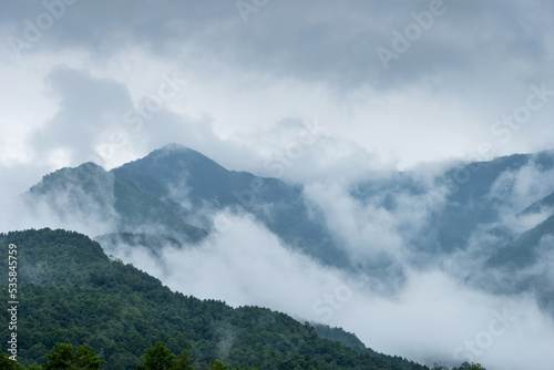 Landscape of mountain covered with fog © xy