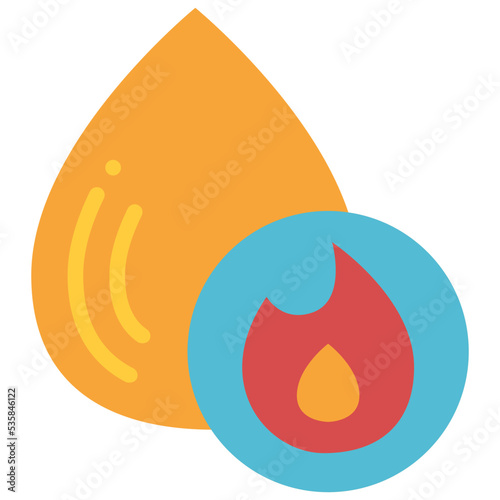 inflammable flat icon