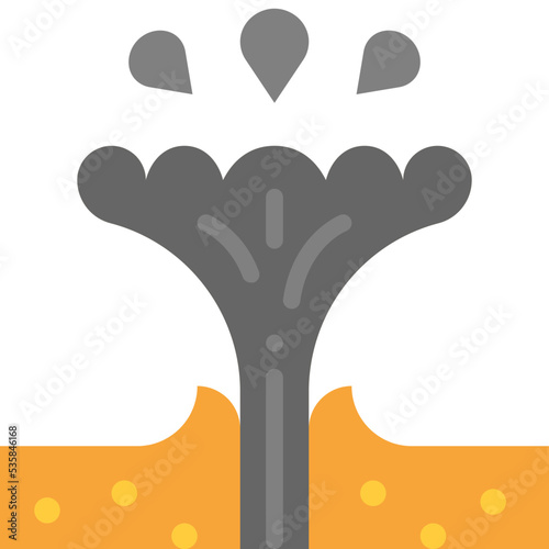 oil blowout flat icon
