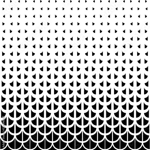 Halftone seamless pattern. Repeated black fade geometry gradient on white background. Repeating abstract faded texture for design prints. Repeat gradation fadew geometric patern. Vector illustration