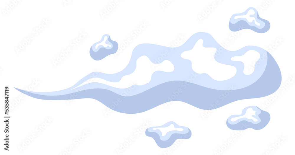 Soft cartoon clouds. Fluffy round curly shapes