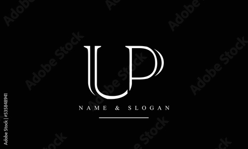 UP, PU, U, P abstract letters logo monogram