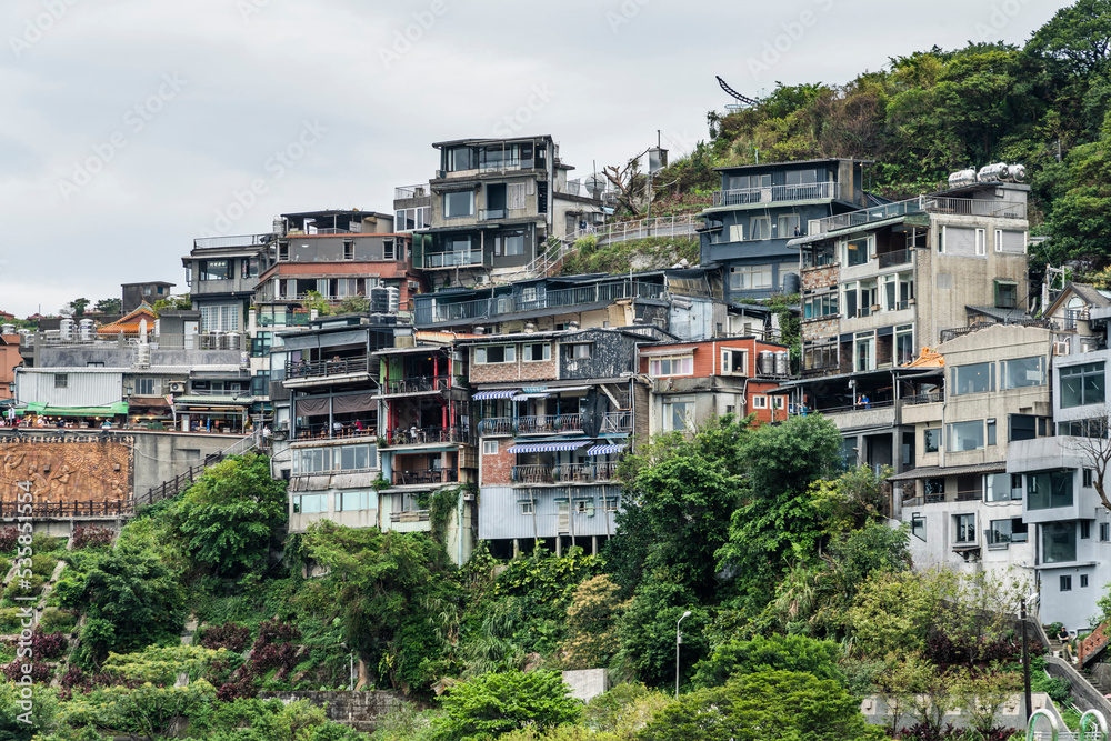 Obraz premium View of old buildings on Jiufen Mountain, New Taipei City, Taiwan.