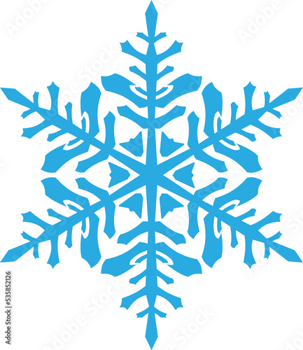Beautiful complex Christmas snowflake in light blue color