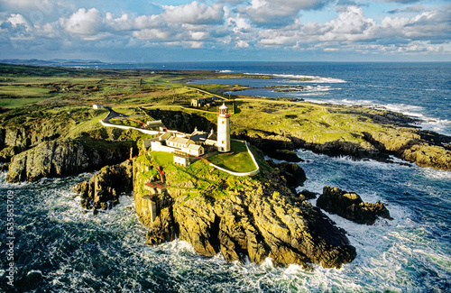 Fanad Head lighthouse County Donegal, Ireland. On the Wild Atlantic Way coast at the northern tip of Lough Swilly photo